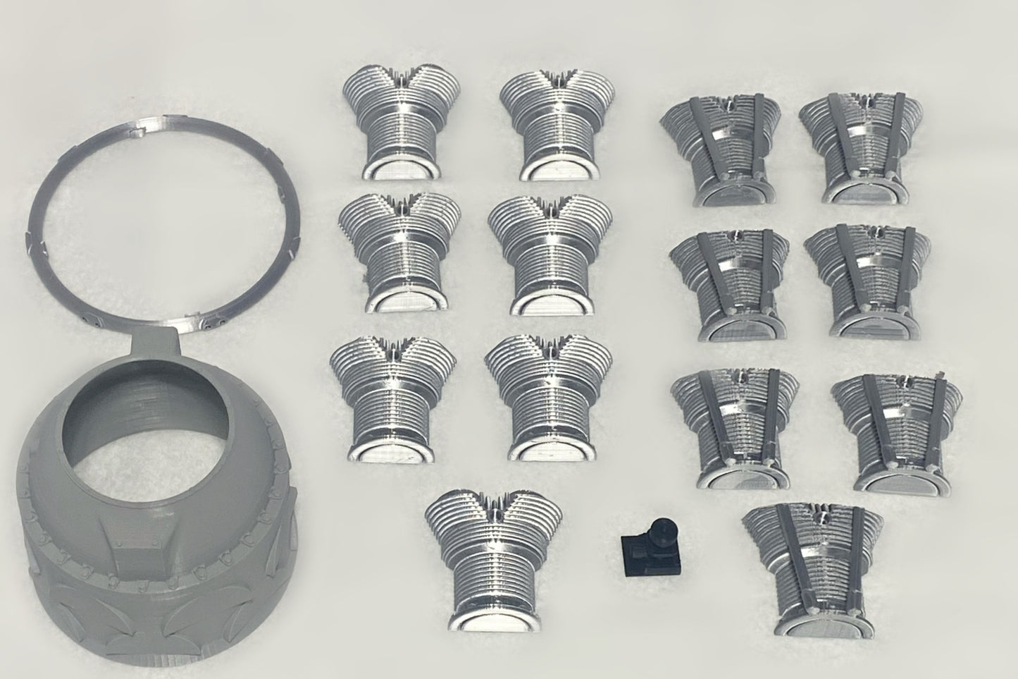 WW2 R-2600 Twin Cyclone Dummy Radial Engine (Half Cylinders) (Cowl Cut)