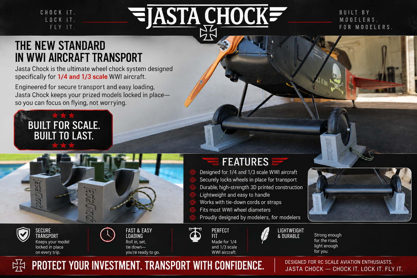 Jasta Chocks! Transport Your Airplanes with Confidence!